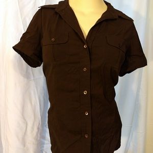 New York and Company Brown Button Down